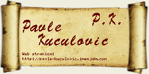 Pavle Kuculović vizit kartica